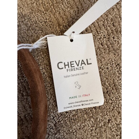 NWT CHEVAL Firenze Suede Genuine Leather Hobo Bag Pouch Camel Tan Italy - Picture 12 of 16